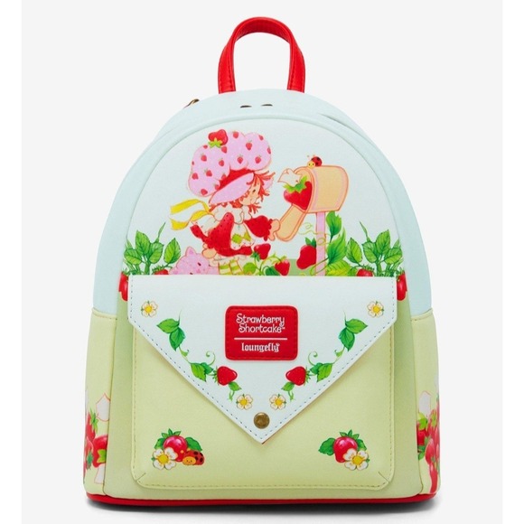 NEW! Loungefly Strawberry Shortcake Mailbox Backpack & Matching‎ Wallet SET